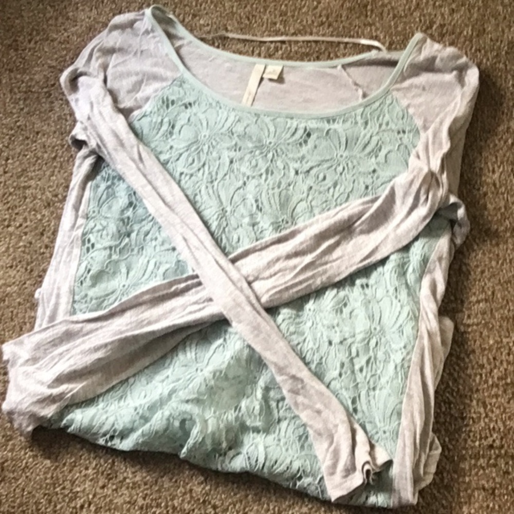 LC gray and green tunic